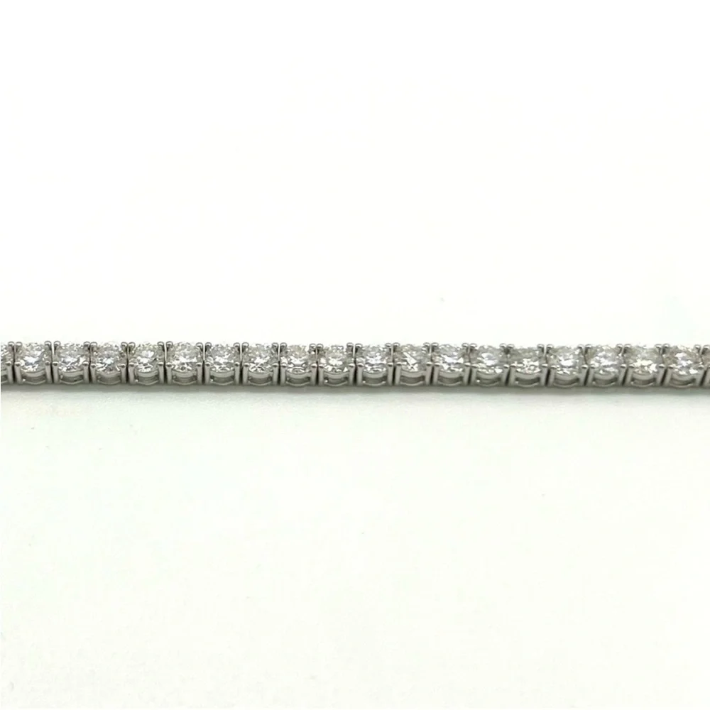 925 Silver, 14.40CTW Moissanite Tennis Bracelet